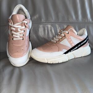 Love Moschino Blush Pink and White Sneakers 39